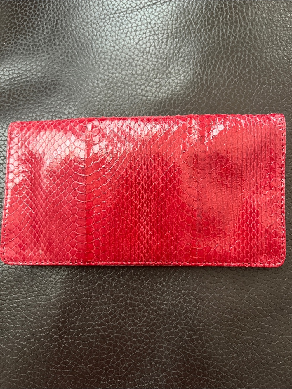 Python Snakeskin Exotic Leather Floral Mini Clutch Wallet/ WOC - Picture 4 of 7